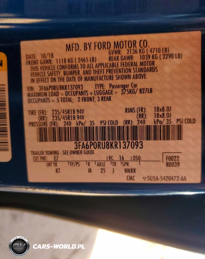 2019 Ford Fusion Titanium VIN:3FA6P0RU8KR137093 - 12