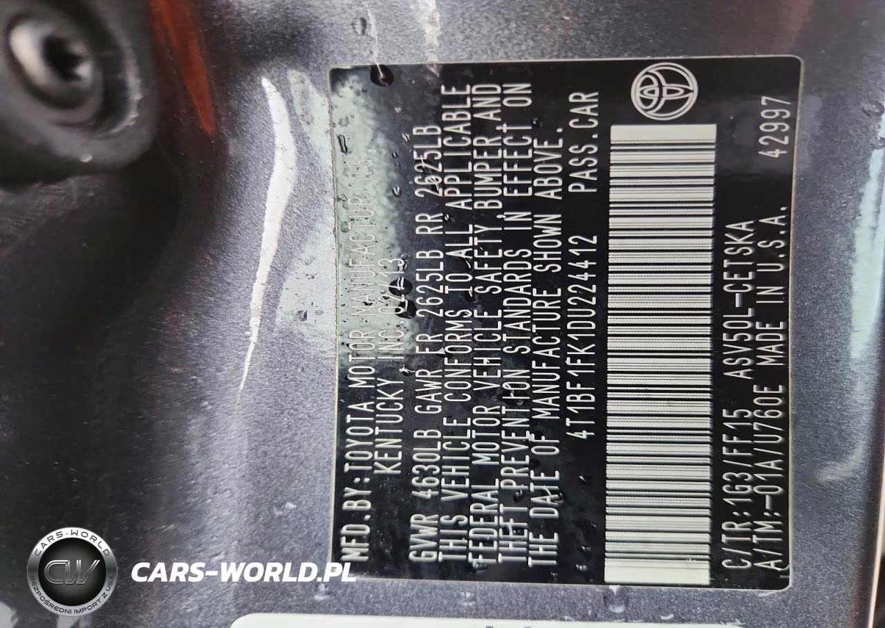 2013 Toyota Camry Se VIN:4T1BF1FK1DU224412 - 12