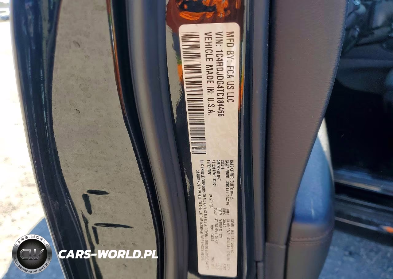 2026 Dodge Durango Gt VIN:1C4RDJDG4TC184466 - 13