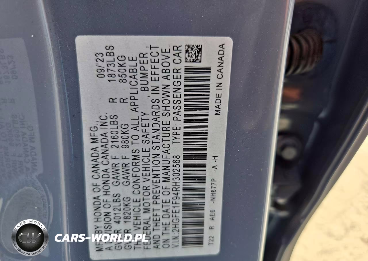 2024 Honda Civic Touring VIN:2HGFE1F94RH302568 - 13