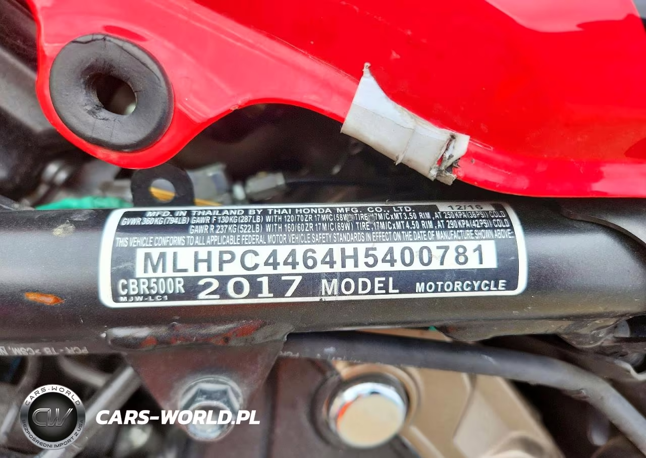 2017 Honda Cbr500 R VIN:MLHPC4464H5400781 - 9