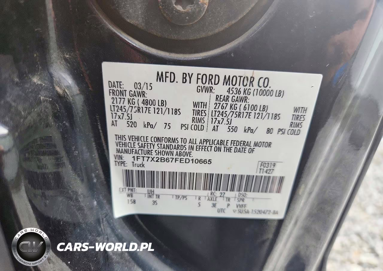 2015 Ford F250 Super Duty VIN:1FT7X2B67FED10665 - 12