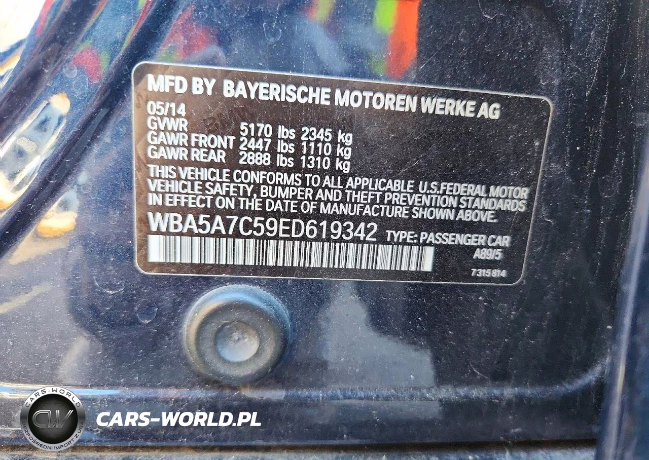 2014 BMW 528 VIN:WBA5A7C59ED619342 - 12