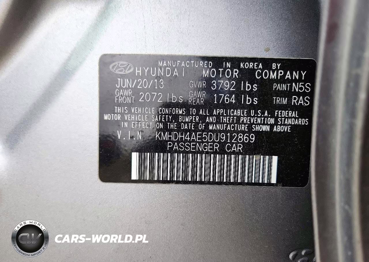 2013 Hyundai Elantra Gls VIN:KMHDH4AE5DU912869 - 12