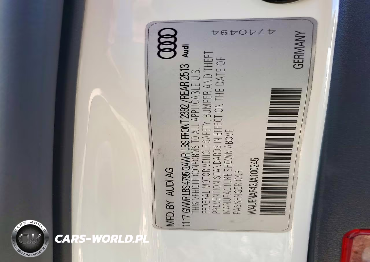 2018 Audi A4 Premium Plus VIN:WAUENAF42JA100245 - 12