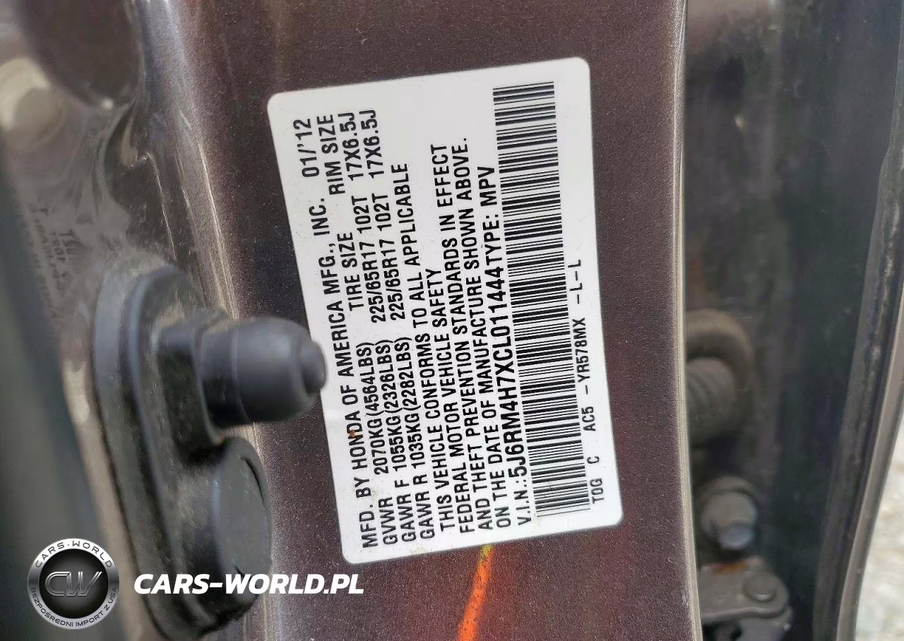 2012 Honda Cr-V Exl VIN:5J6RM4H7XCL011444 - 13