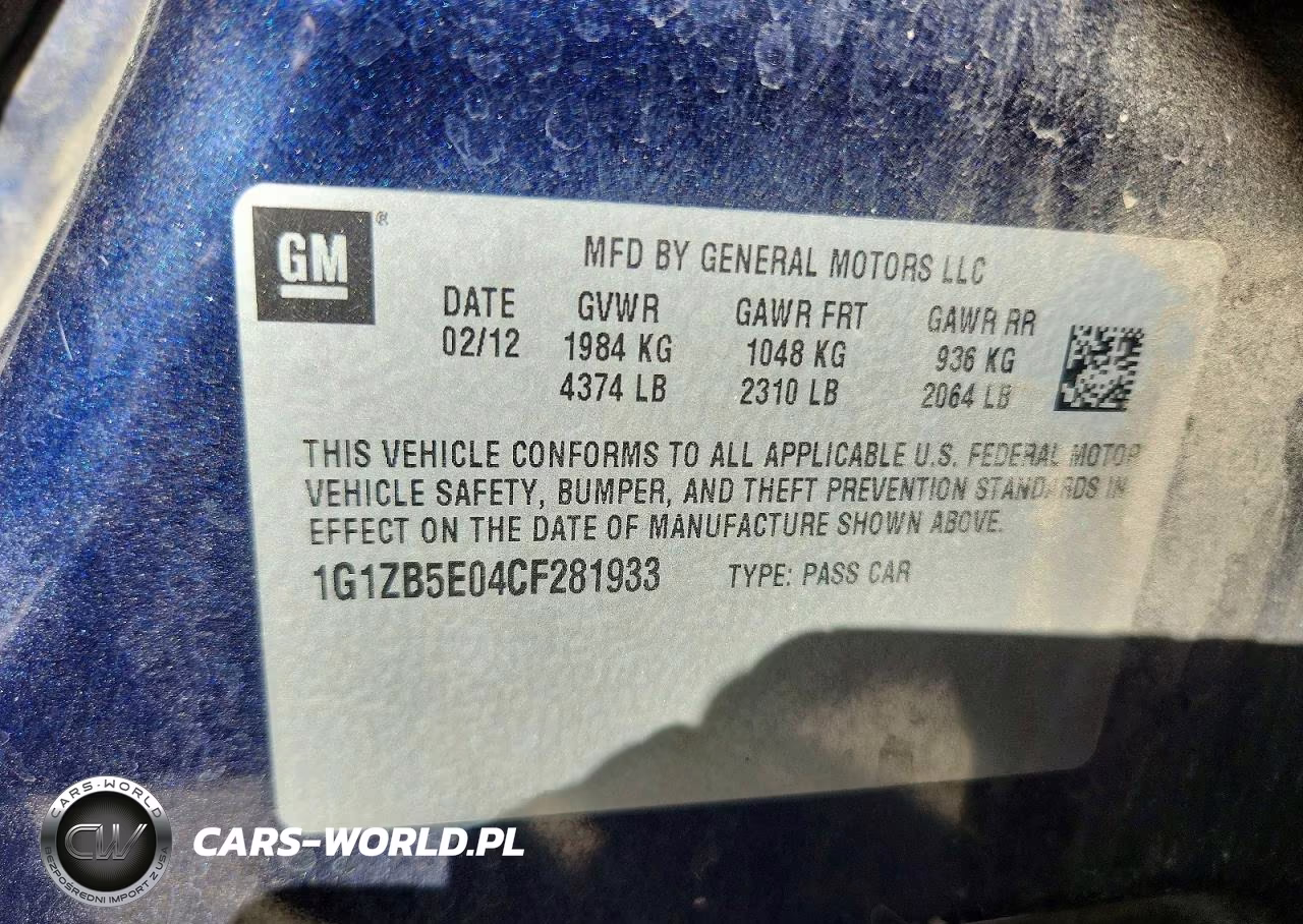 2012 Chevrolet Malibu Ls VIN:1G1ZB5E04CF281933 - 12