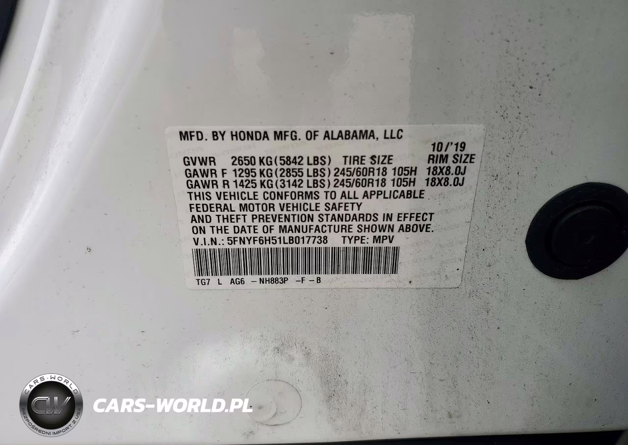 2020 Honda Pilot Exl VIN:5FNYF6H51LB017738 - 14