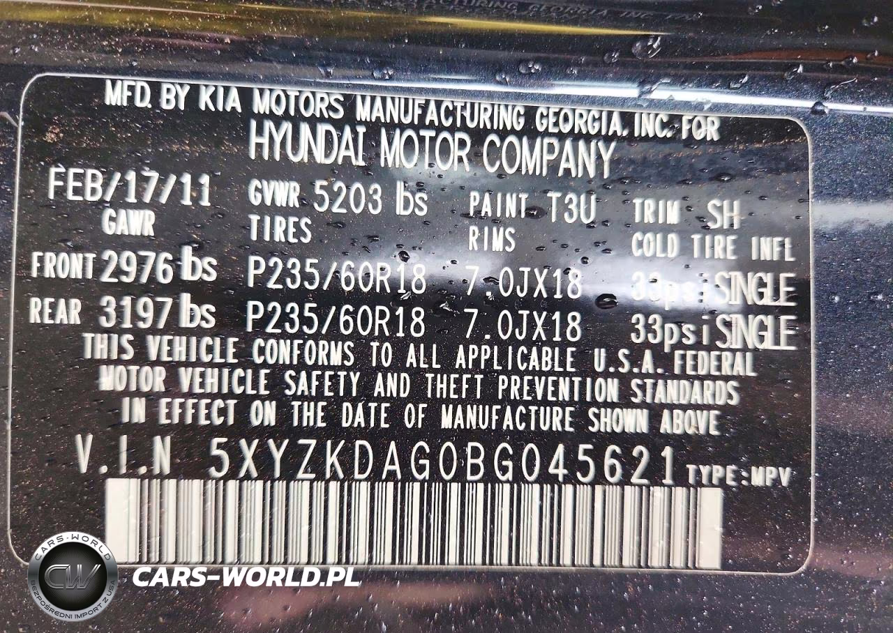 2011 Hyundai Santa Fe Limited VIN:5XYZKDAG0BG045621 - 13
