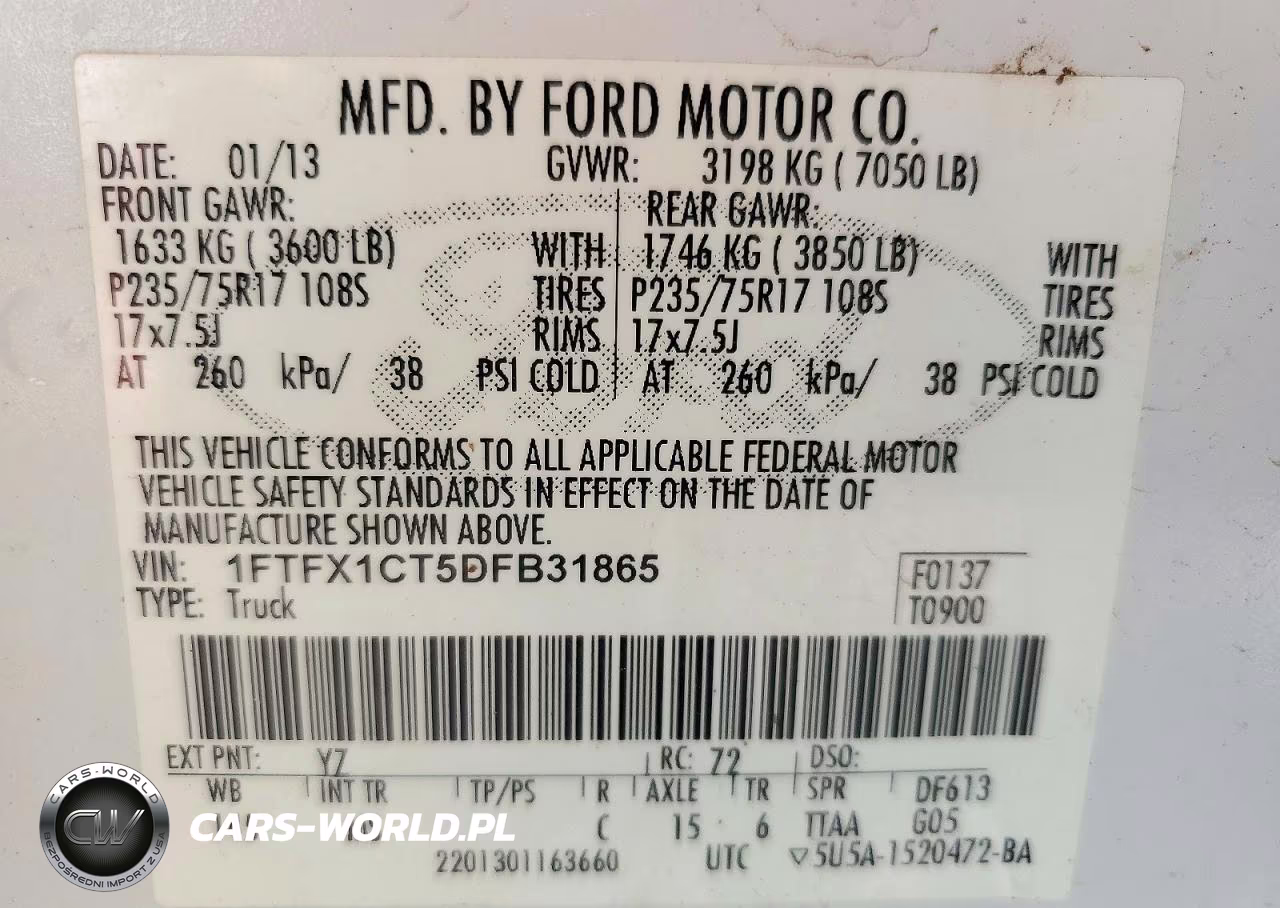 2013 Ford F150 Super Cab VIN:1FTFX1CT5DFB31865 - 12