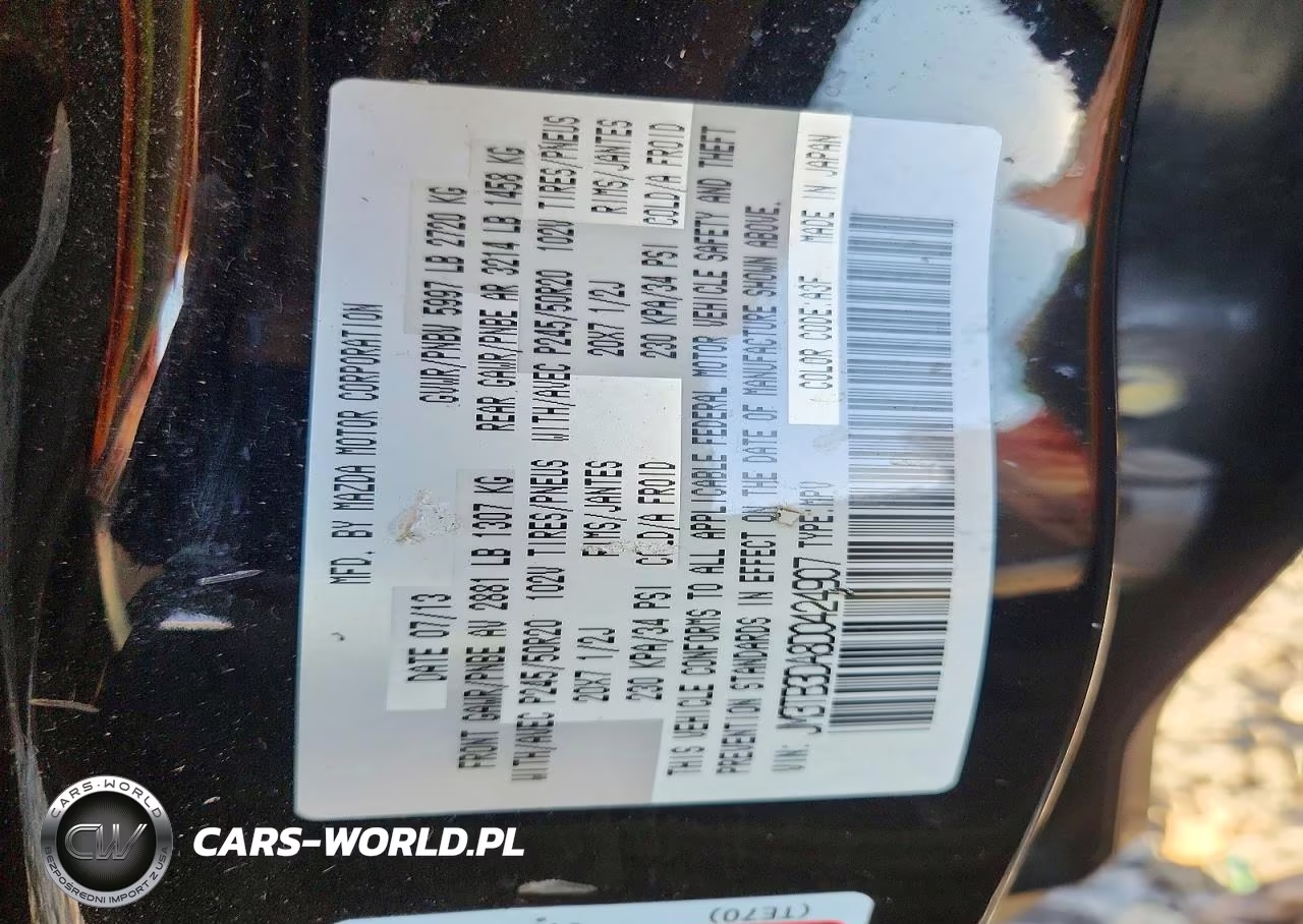 2013 Mazda Cx-9 Grand Touring VIN:JM3TB3DA8D0424907 - 13