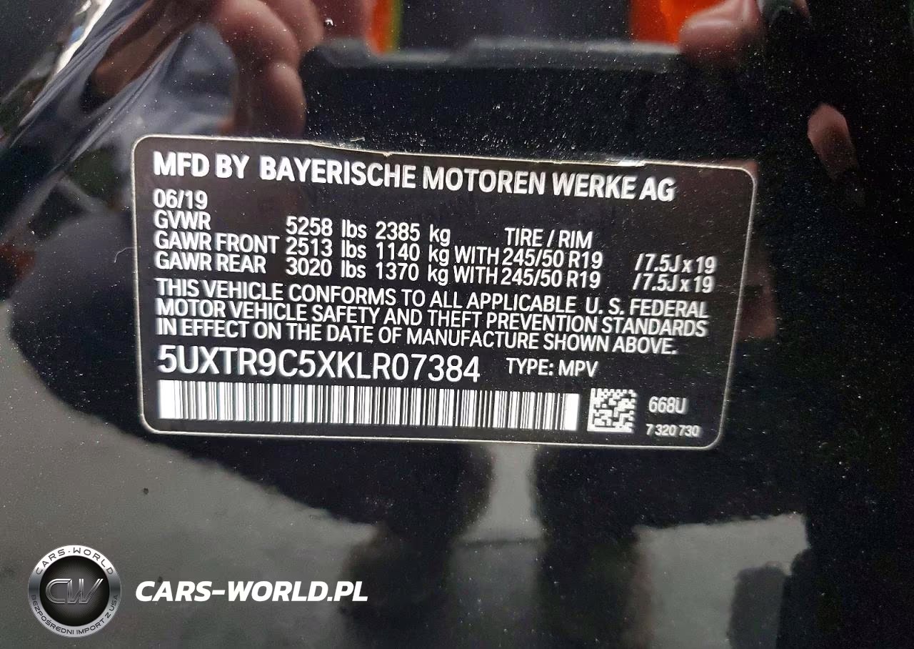 2019 BMW X3 xDrive30I VIN:5UXTR9C5XKLR07384 - 12