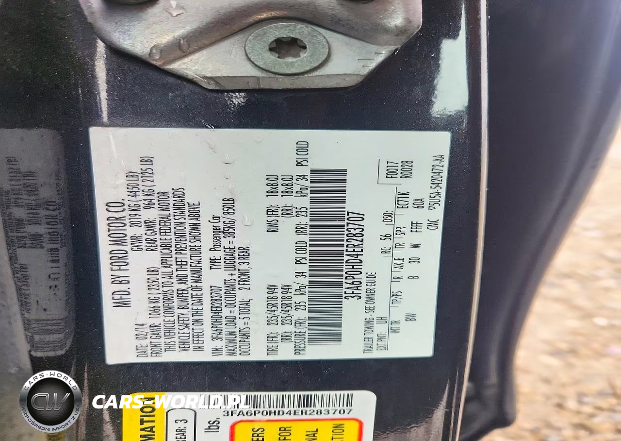 2014 Ford Fusion Se VIN:3FA6P0HD4ER283707 - 12
