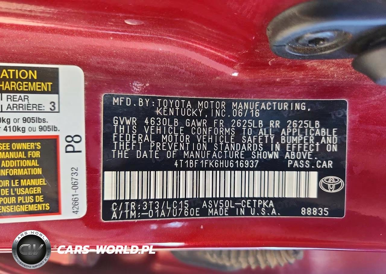 2017 Toyota Camry Xse VIN:4T1BF1FK6HU616937 - 12