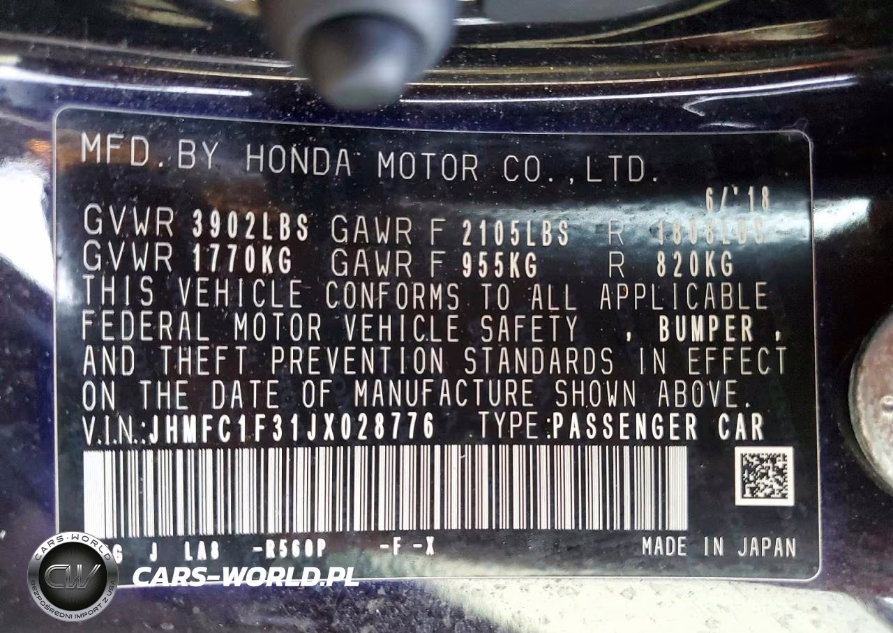 2018 Honda Civic Ex VIN:JHMFC1F31JX028776 - 12