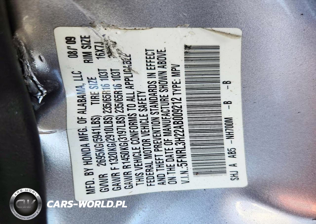 2010 Honda Odyssey Lx VIN:5FNRL3H22AB009212 - 13