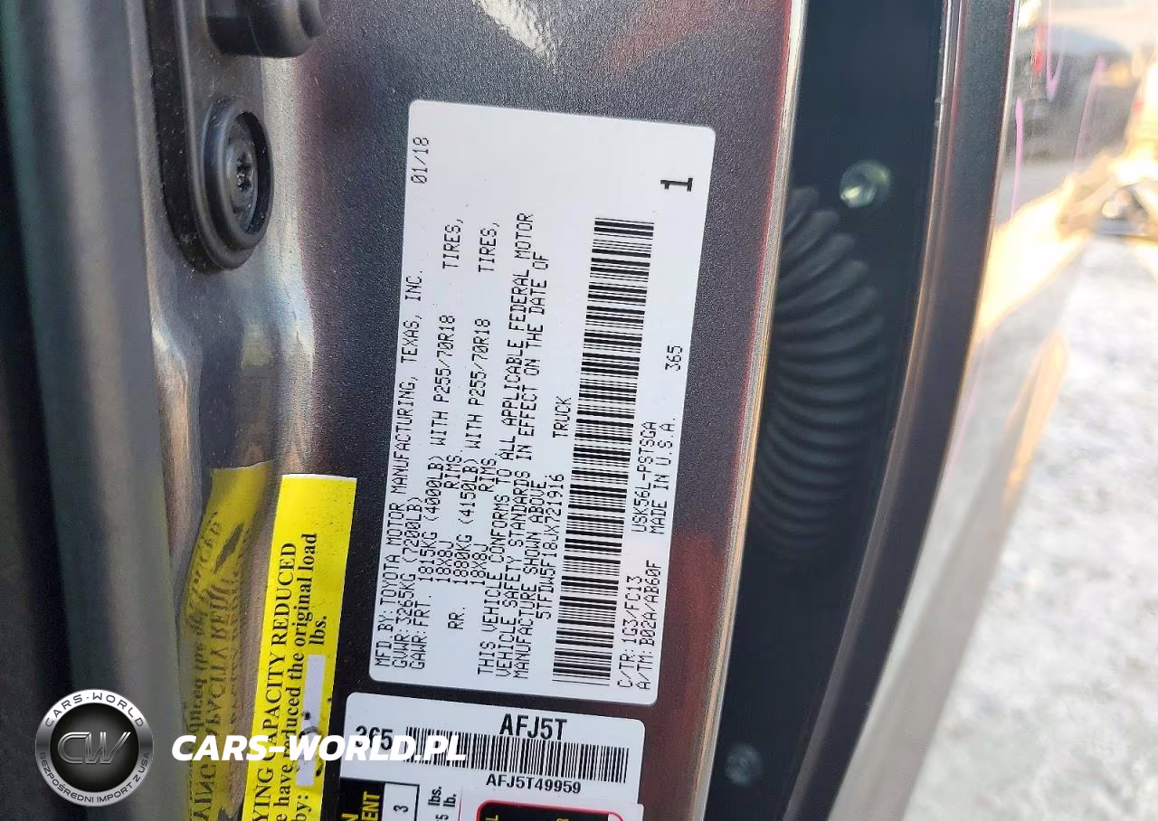 2018 Toyota Tundra Crewmax Sr5 VIN:5TFDW5F18JX721916 - 12