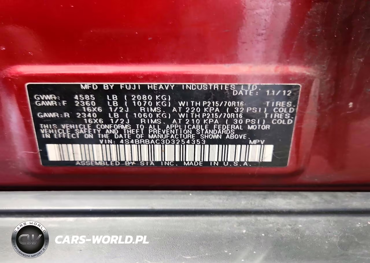 2013 Subaru Outback 2.5I VIN:4S4BRBAC3D3254353 - 13