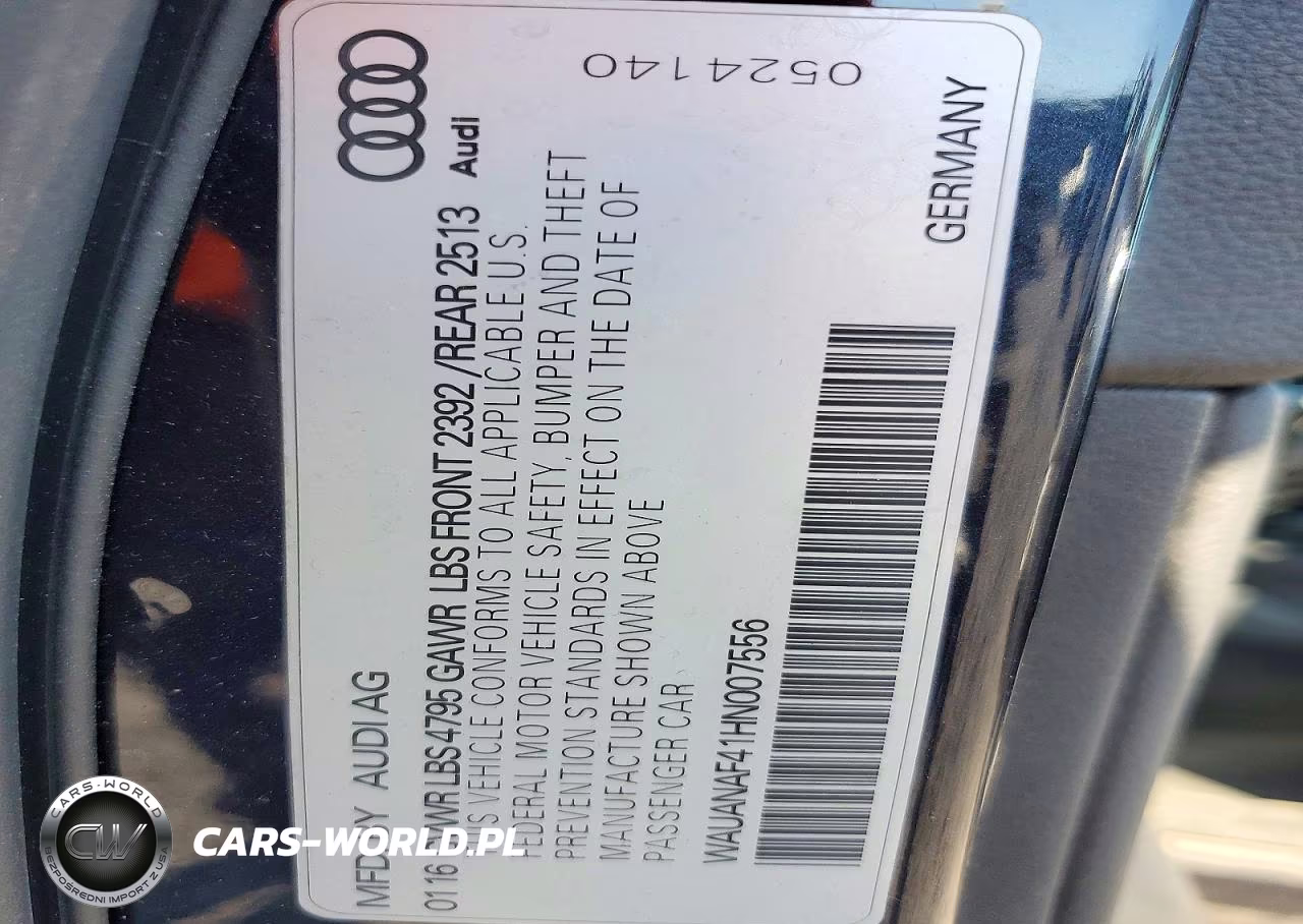 2017 Audi A4 Premium VIN:WAUANAF41HN007556 - 12