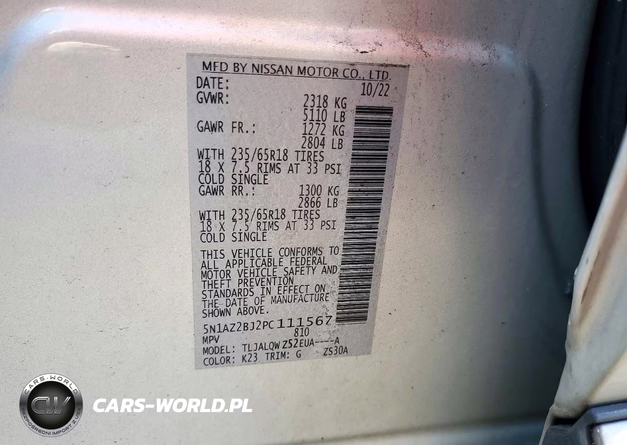 2023 Nissan Murano Sv VIN:5N1AZ2BJ2PC111567 - 13