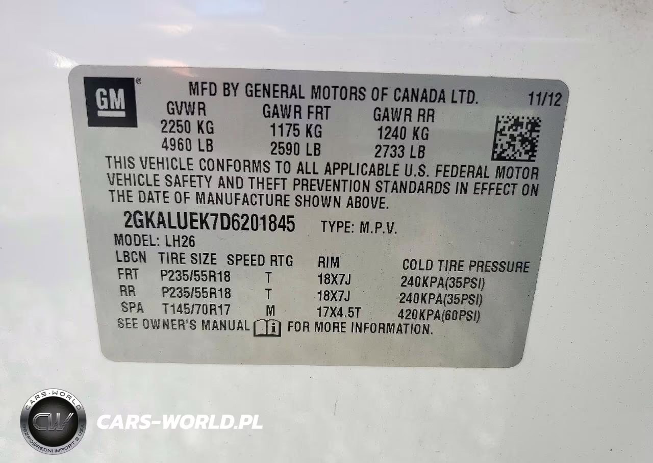 2013 GMC Terrain Slt VIN:2GKALUEK7D6201845 - 13