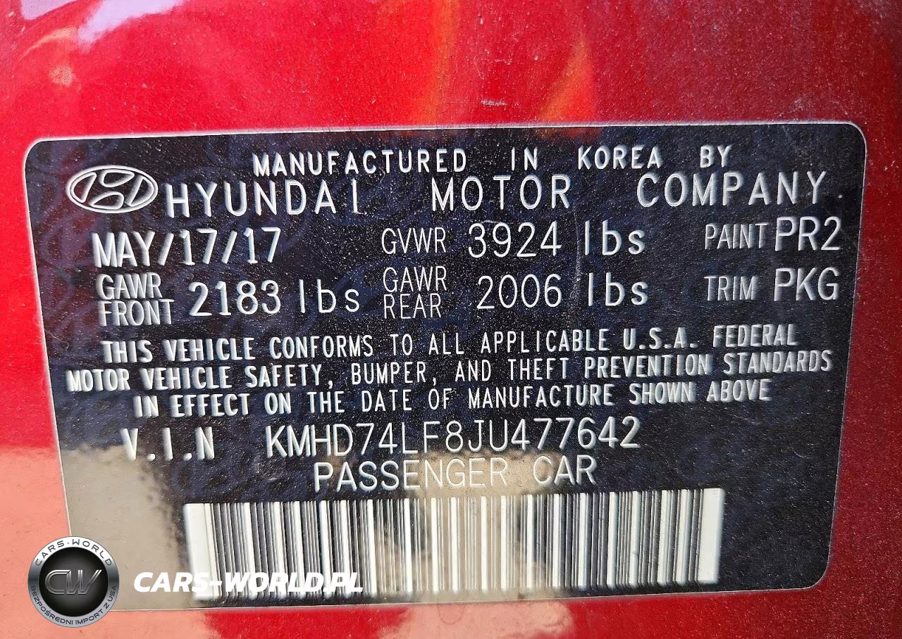 2018 Hyundai Elantra Se VIN:KMHD74LF8JU477642 - 12