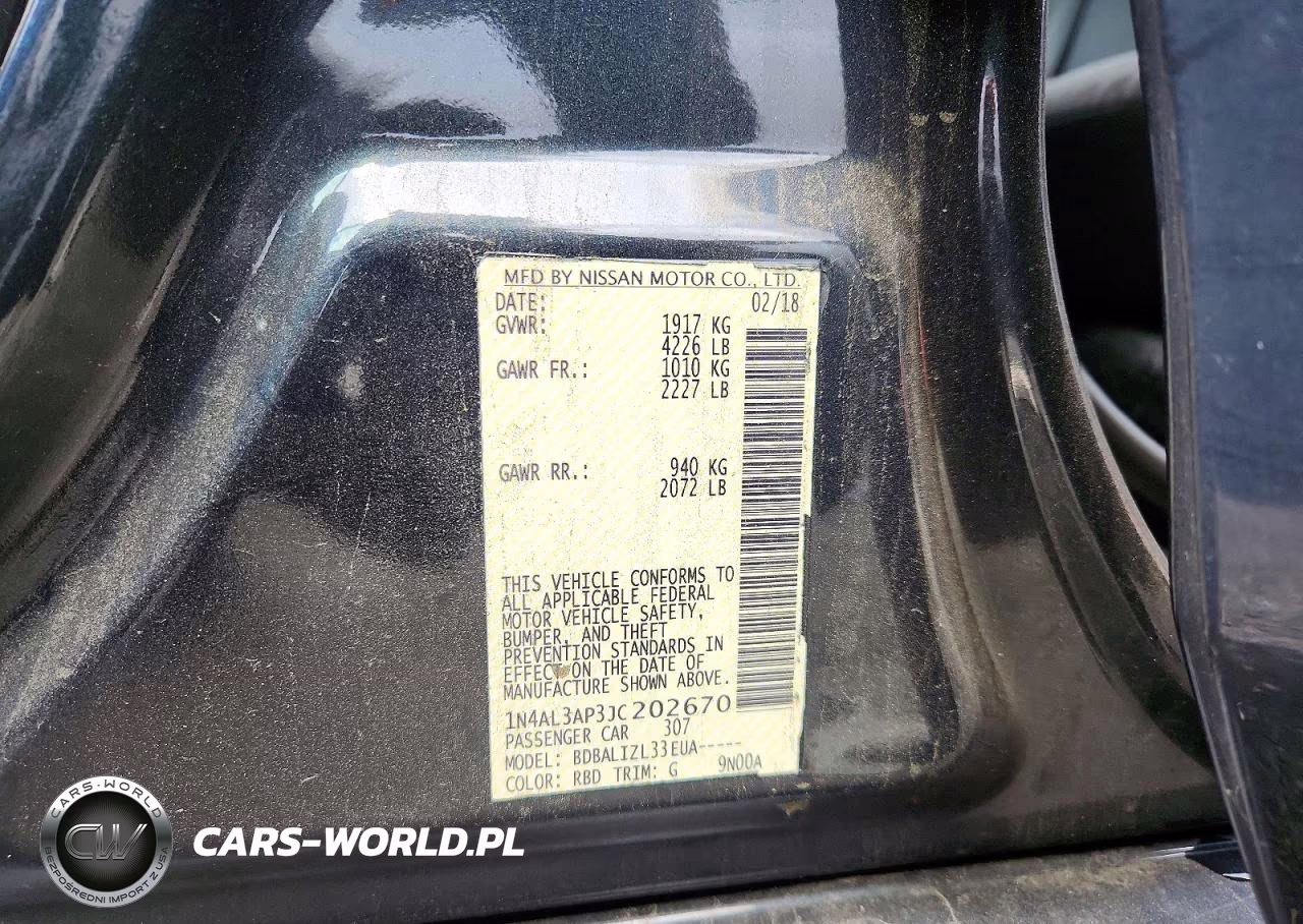 2018 Nissan Altima 2.5 Sv VIN:1N4AL3AP3JC202670 - 12