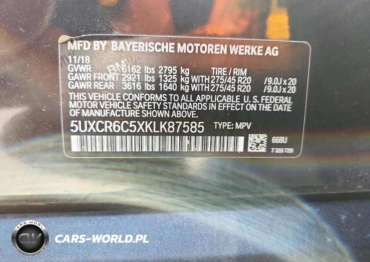 2019 BMW X5 xDrive40I VIN:5UXCR6C5XKLK87585 - 13