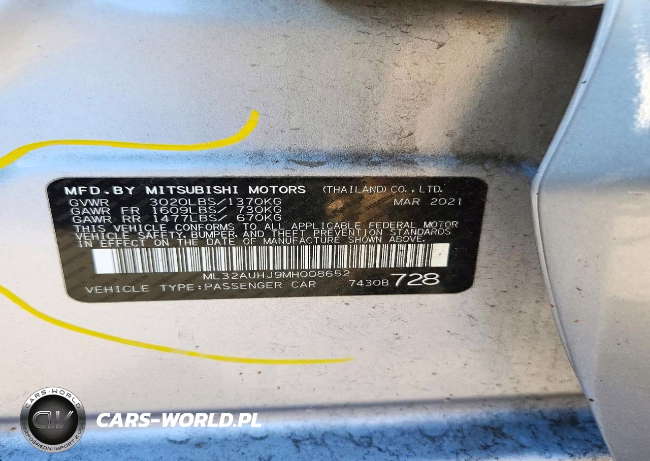 2021 Mitsubishi Mirage Es VIN:ML32AUHJ9MH008652 - 12