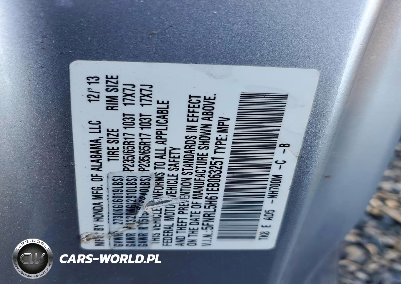 2014 Honda Odyssey Exl VIN:5FNRL5H61EB063251 - 13