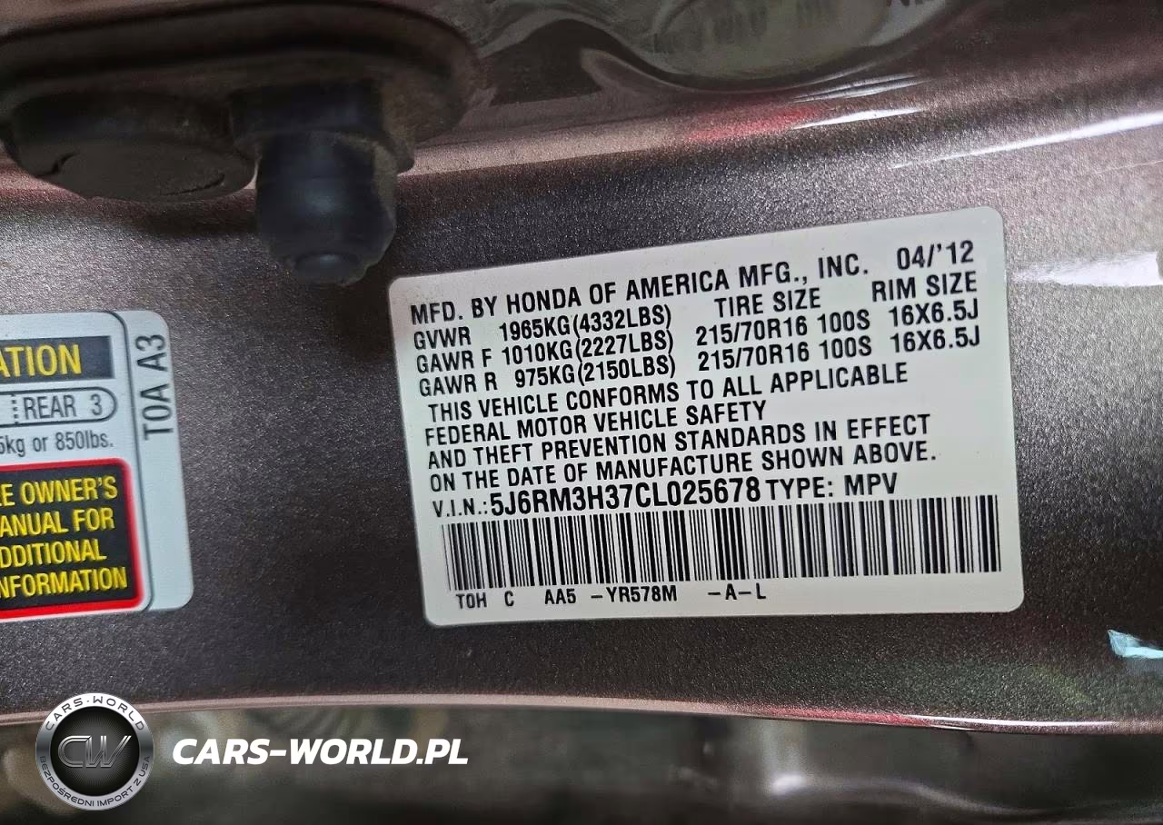 2012 Honda Cr-V Lx VIN:5J6RM3H37CL025678 - 13
