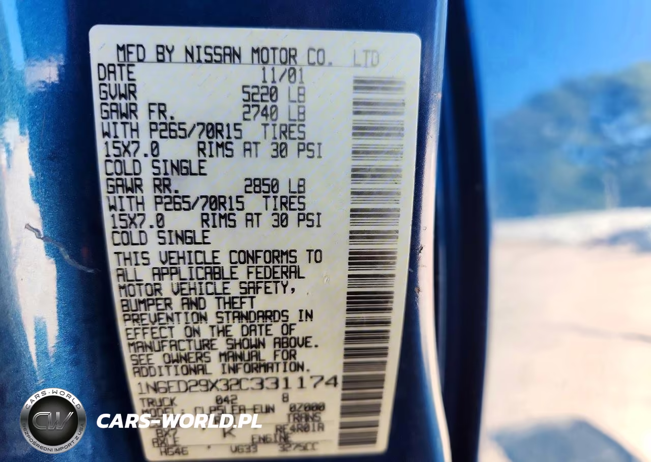 2002 Nissan Frontier Xe-V6 VIN:1N6ED29X32C331174 - 13