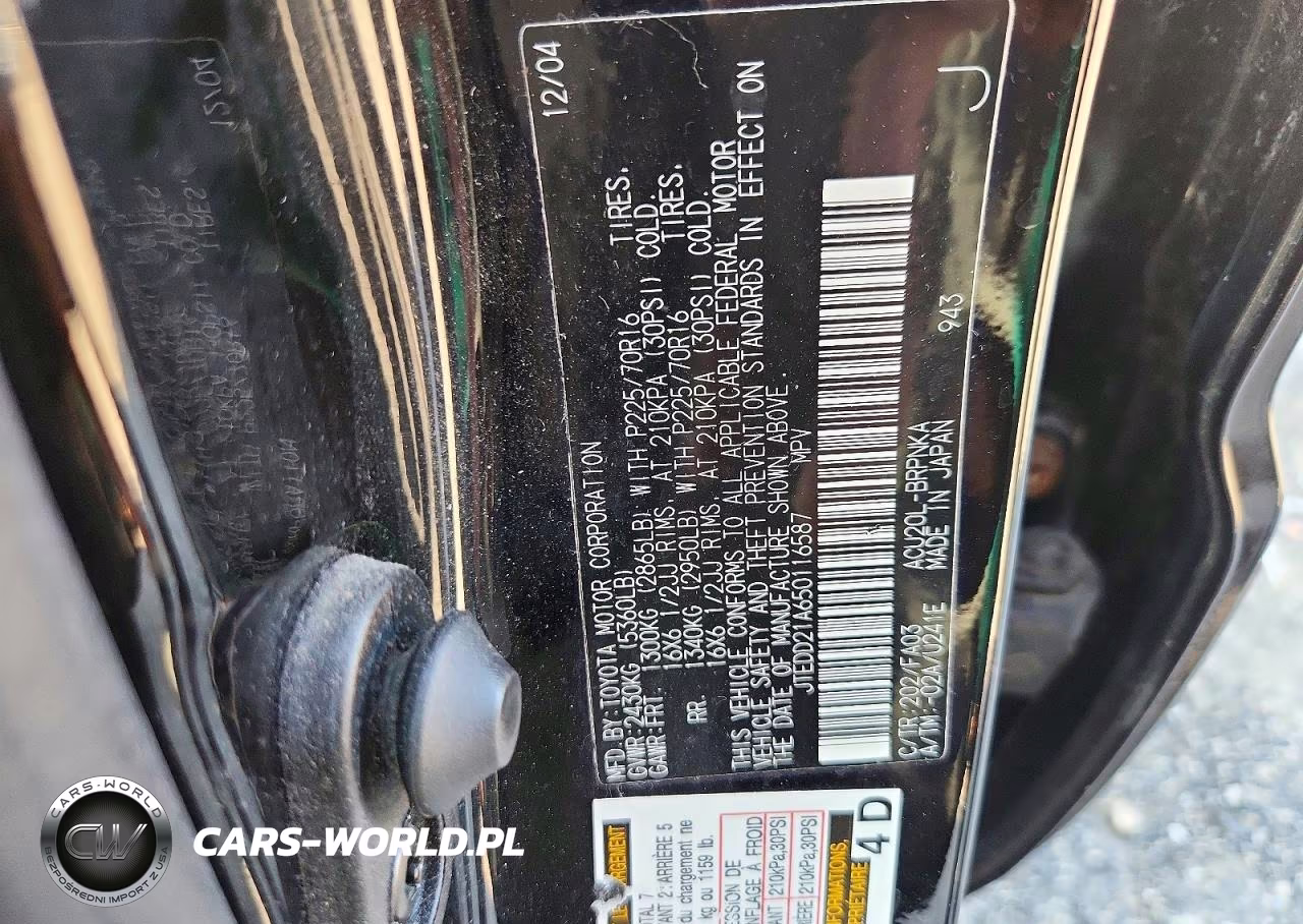 2005 Toyota Highlander Base VIN:JTEDD21A650116587 - 13