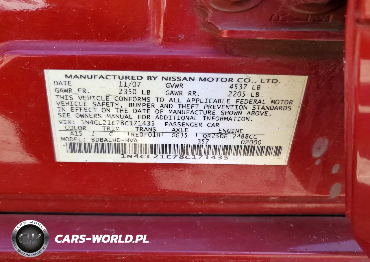 2008 Nissan Altima Hybrid Base VIN:1N4CL21E78C171435 - 12