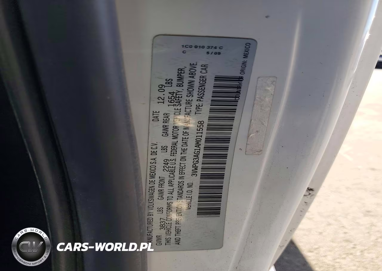2010 Volkswagen New Beetle VIN:3VWPG3AG1AM011558 - 12
