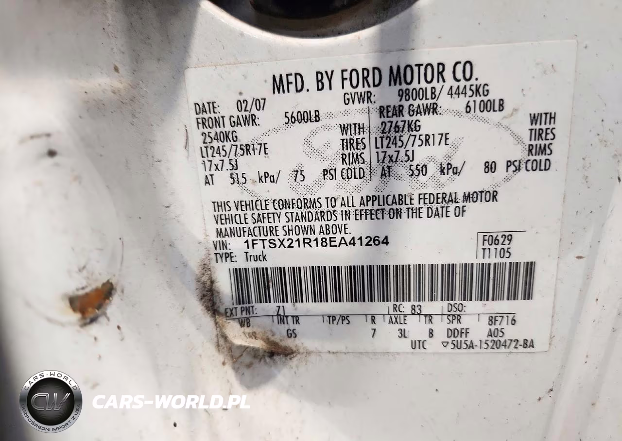2008 Ford F250 Super Duty VIN:1FTSX21R18EA41264 - 12
