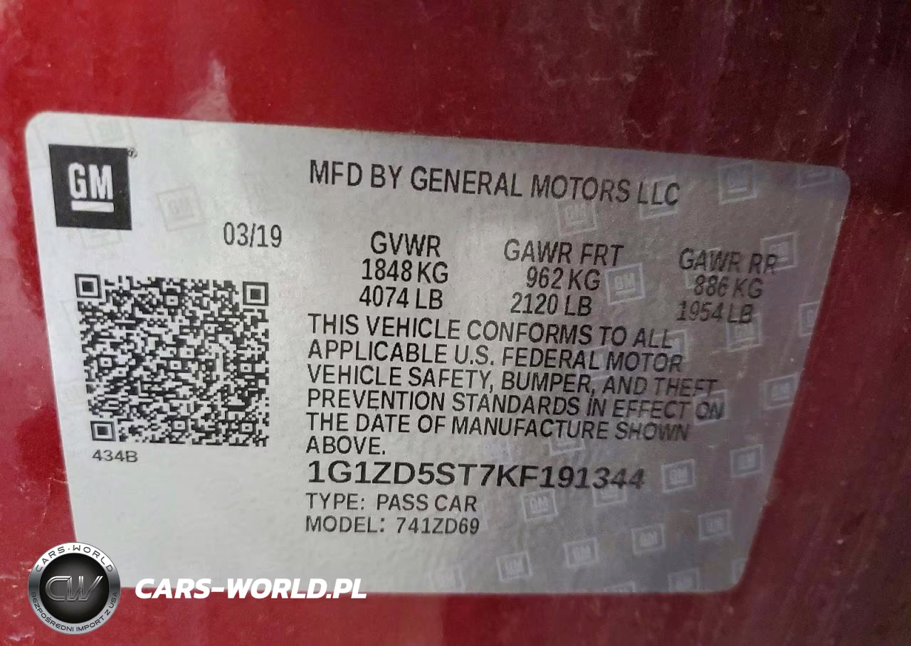 2019 Chevrolet Malibu Lt VIN:1G1ZD5ST7KF191344 - 12