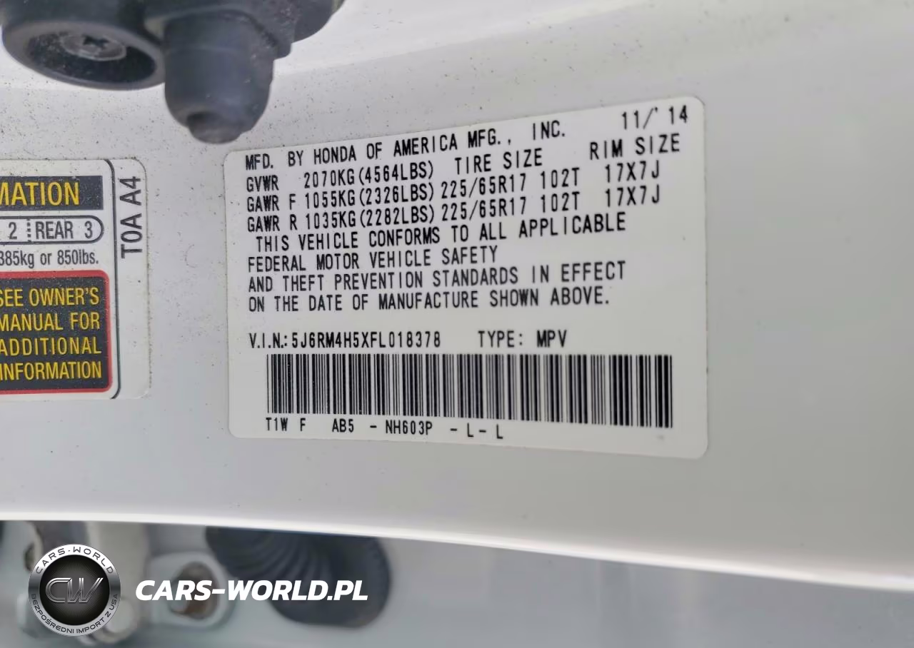 2015 Honda Cr-V Ex VIN:5J6RM4H5XFL018378 - 13
