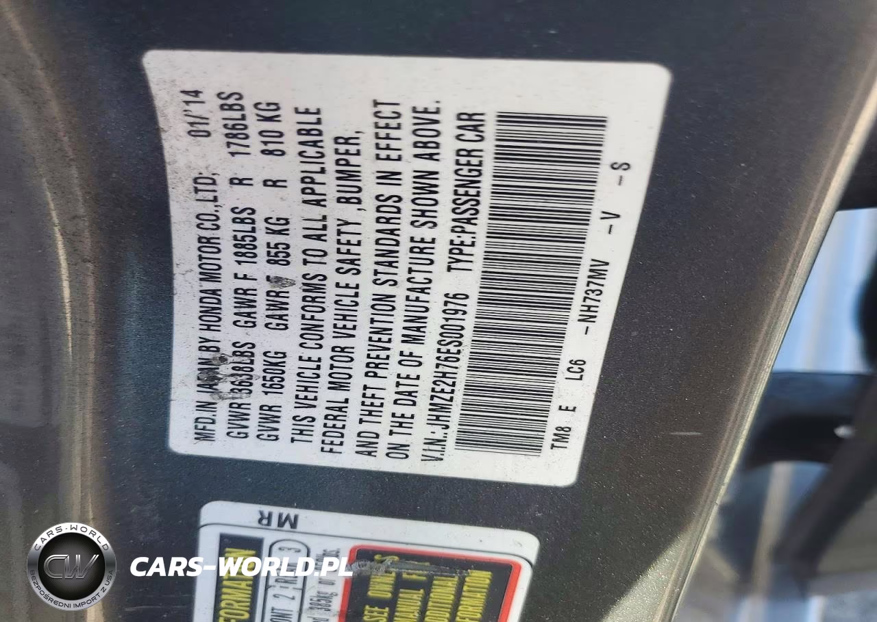 2014 Honda Insight Ex VIN:JHMZE2H76ES001976 - 12