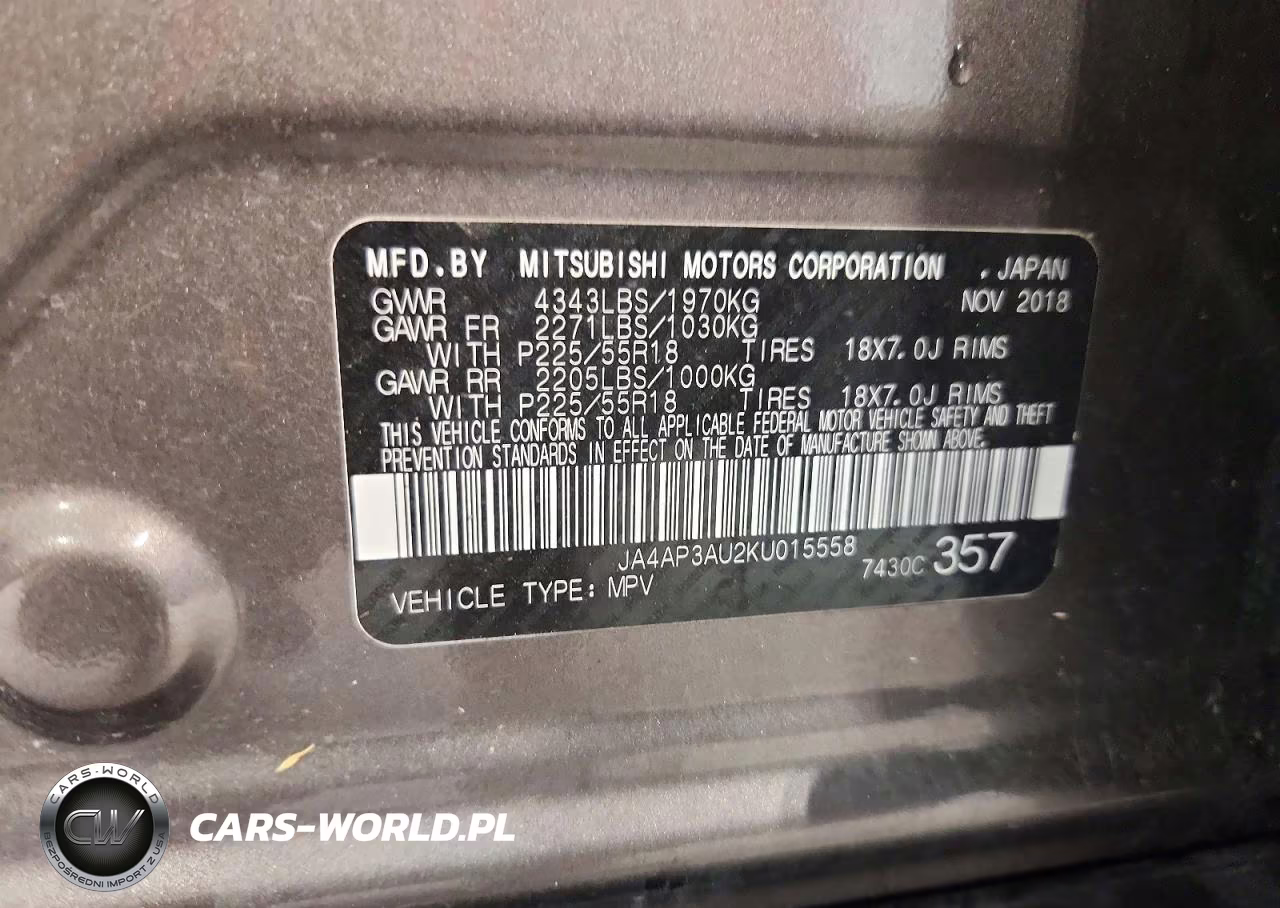 2019 Mitsubishi Outlander Sport Es VIN:JA4AP3AU2KU015558 - 14
