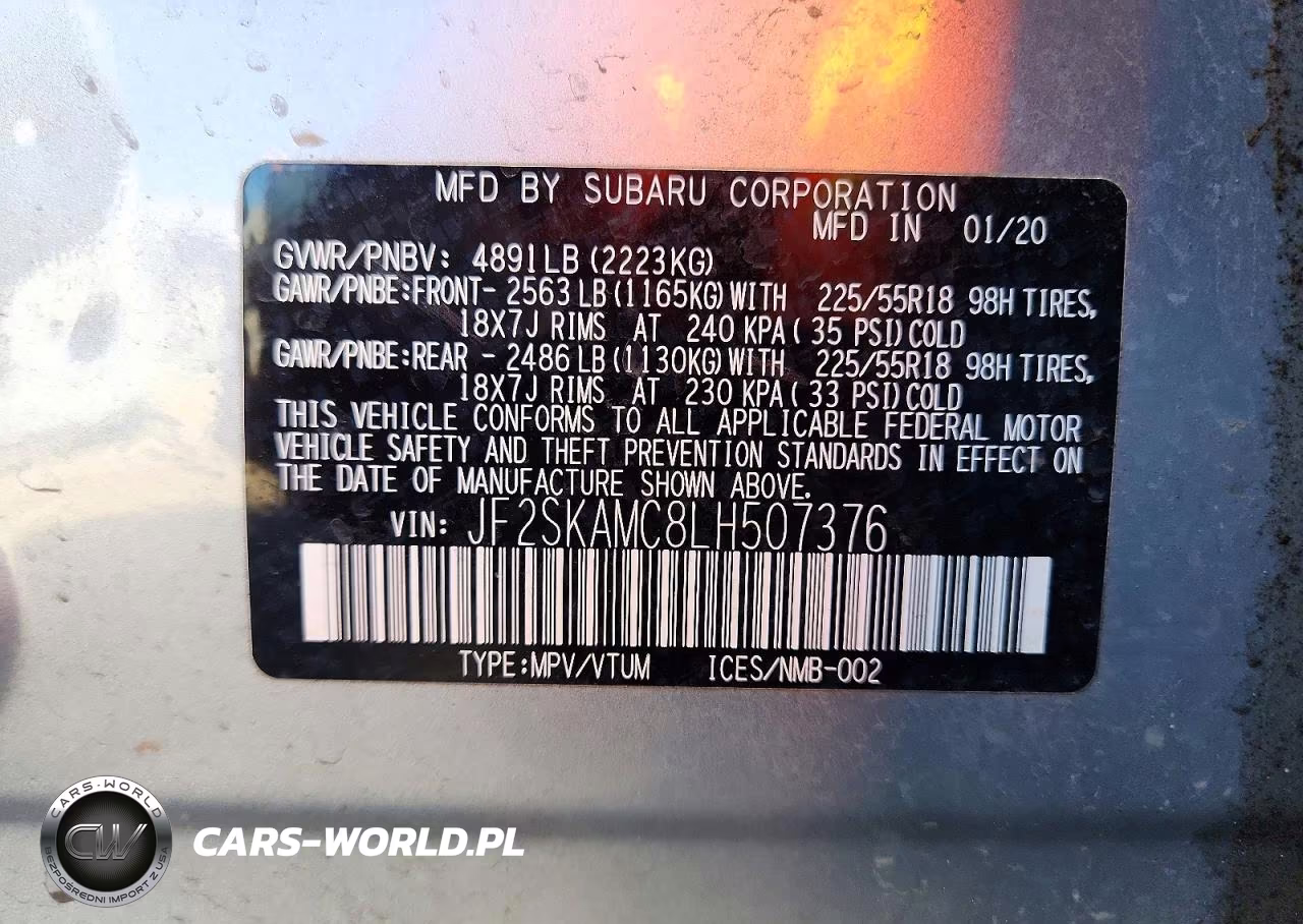 2020 Subaru Forester Sport VIN:JF2SKAMC8LH507376 - 14