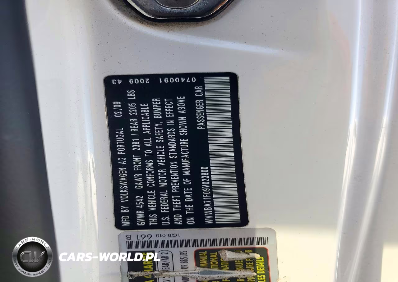 2009 Volkswagen Eos Turbo VIN:WVWBA71F09V023800 - 12