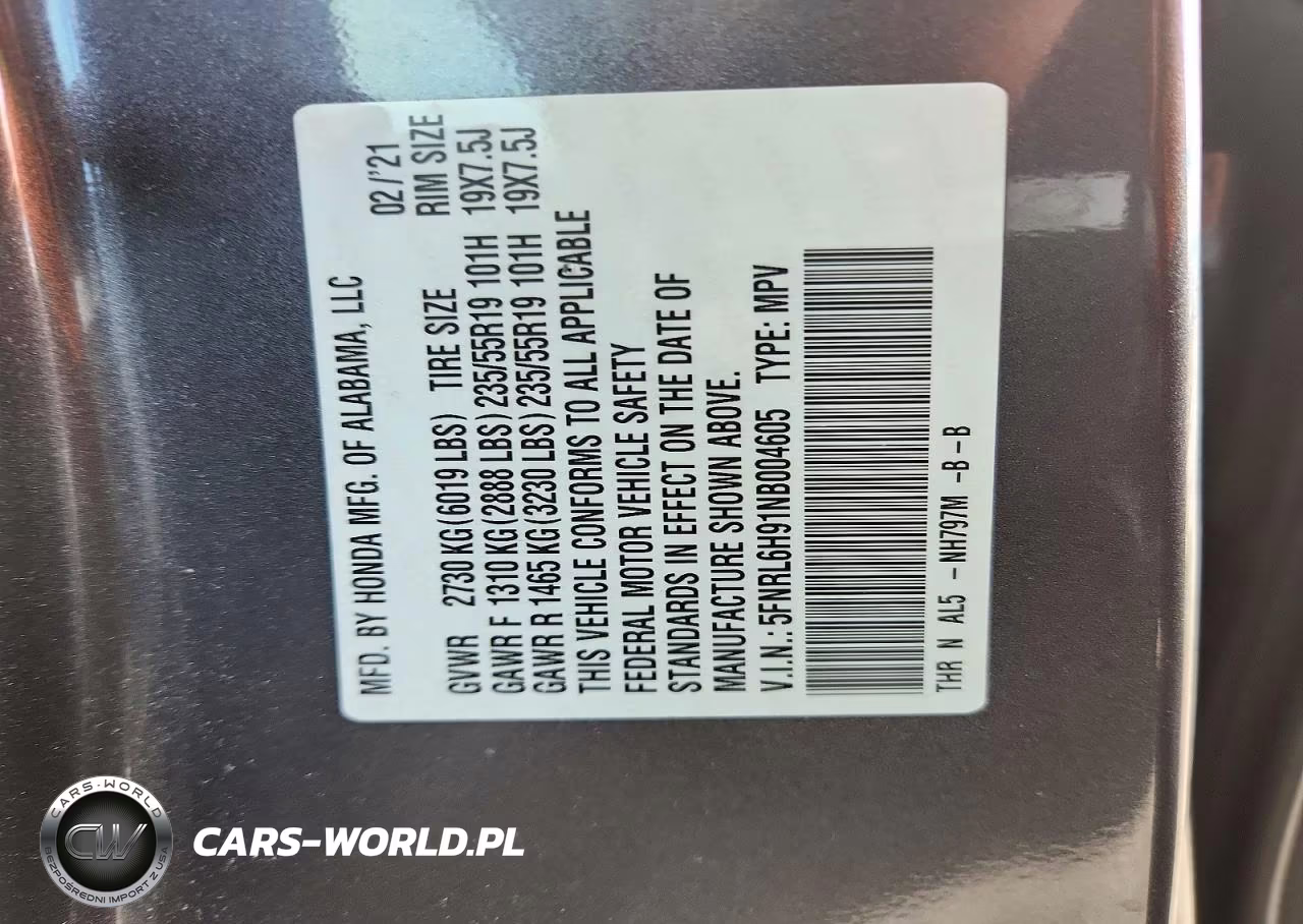 2022 Honda Odyssey Elite VIN:5FNRL6H91NB004605 - 13