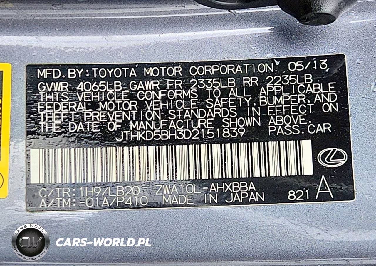 2013 Lexus Ct 200 VIN:JTHKD5BH3D2151839 - 12