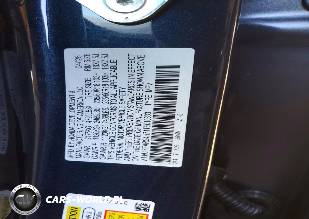 2026 Honda Cr-V Exl VIN:7FARS4H71TE010833 - 12