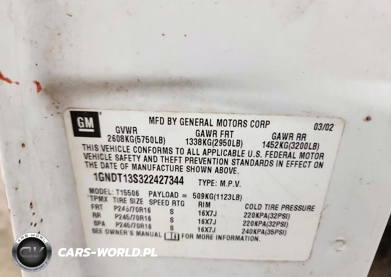 2002 Chevrolet Trailblazer VIN:1GNDT13S322427344 - 12