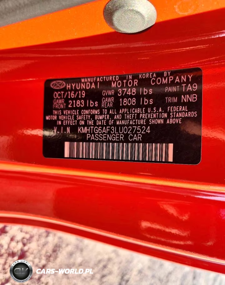 2020 Hyundai Veloster 2.0L VIN:KMHTG6AF3LU027524 - 13