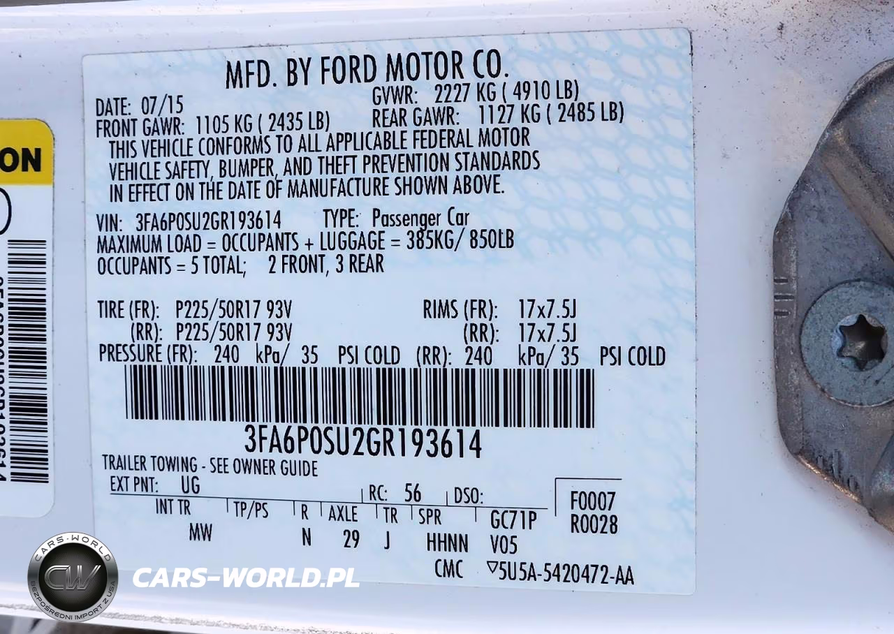 2016 Ford Fusion Titanium Phev VIN:3FA6P0SU2GR193614 - 12