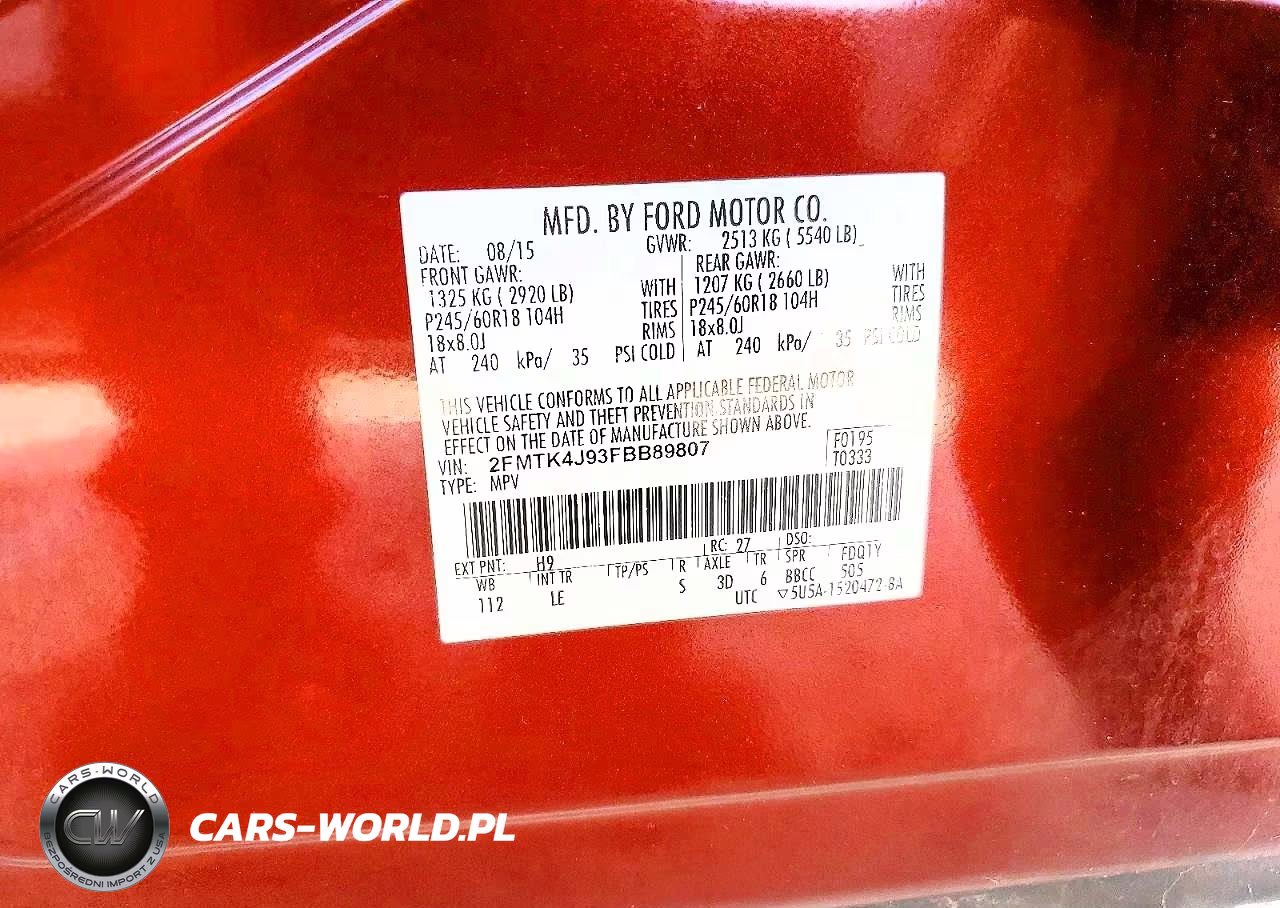 2015 FORD EDGE SEL SEL VIN:2FMTK4J93FBB89807 - 13