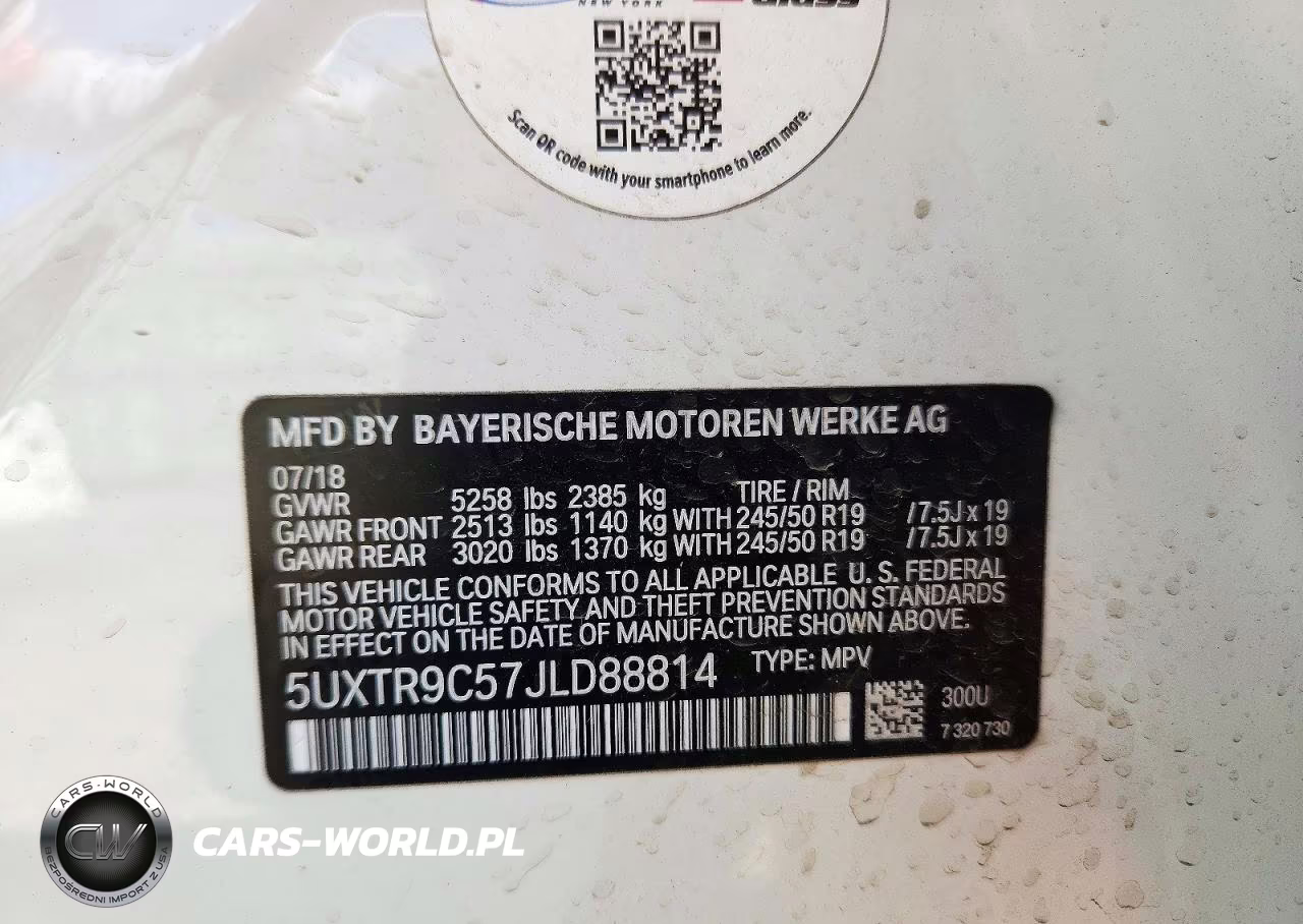 2018 BMW X3 xDrive30I VIN:5UXTR9C57JLD88814 - 13